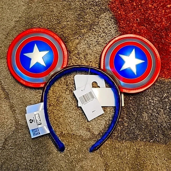 2021 Disney Parks Marvel Captain America Minnie Ear Headband - Picture 1 of 1